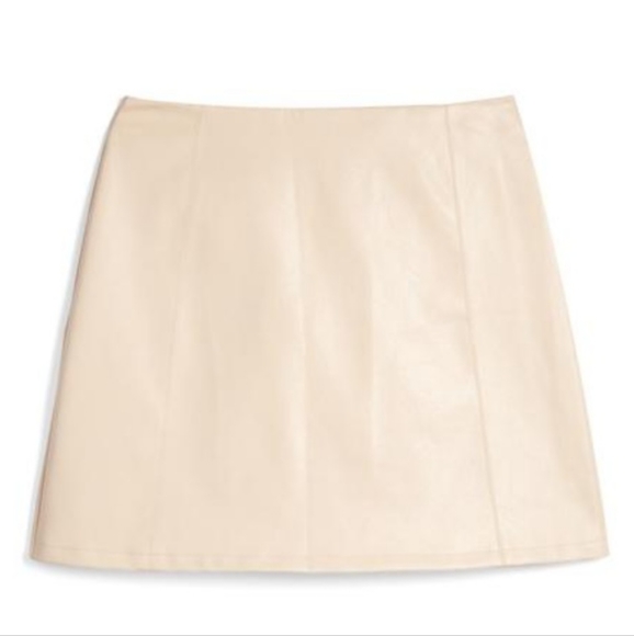 SM BEIGE LEATHER SKIRT - Picture 4 of 4